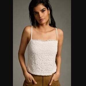 Anthropologie Blue Tassel Lace Cami - New XL